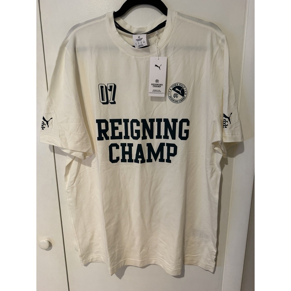 PUMA Reigning Champ Men's T-Shirt Off White Size XL Ivory 48 Soft Quality Tee